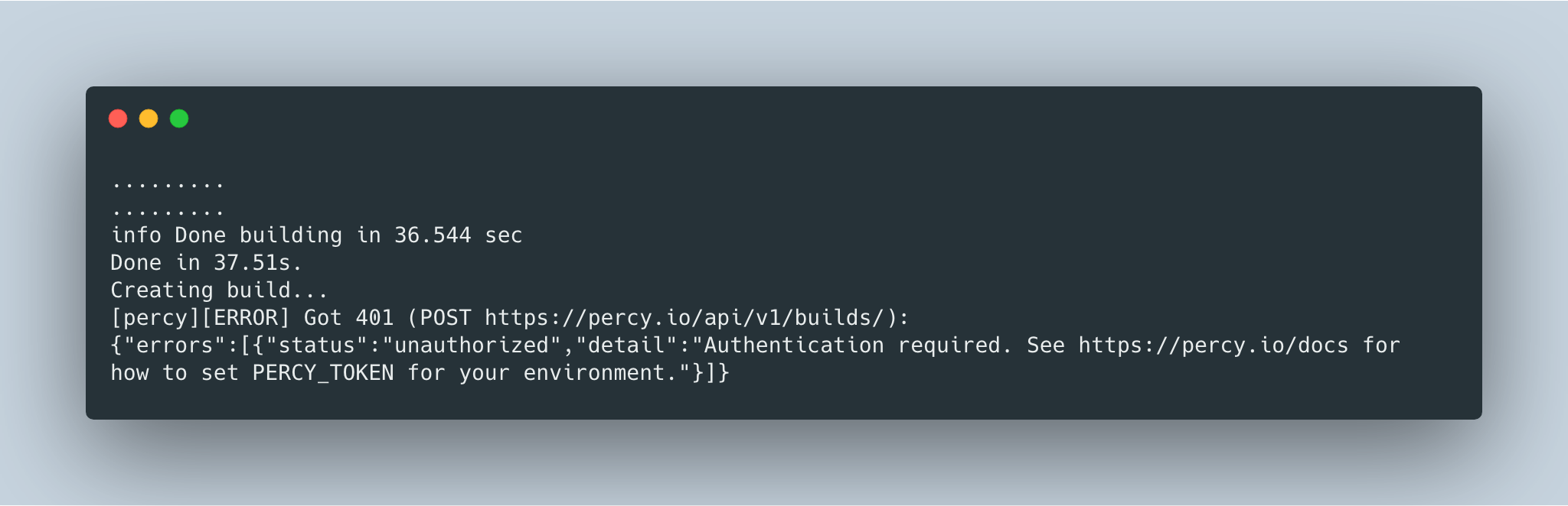 Percy token required