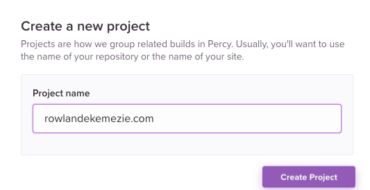 Create project Percy